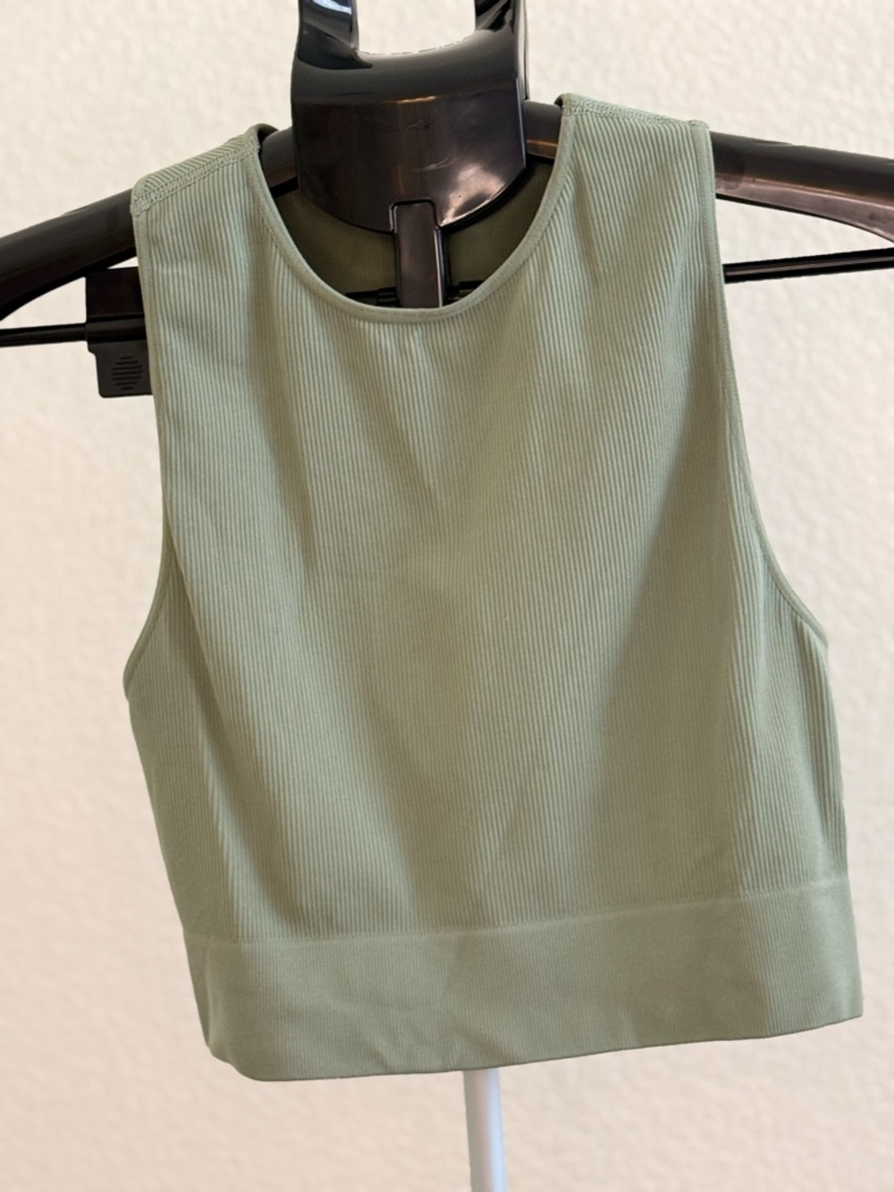 DSG Ribbed Crop Tank Top in Sage Green